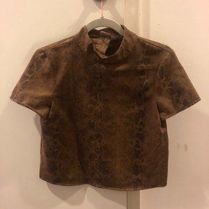 zara snakeskin top